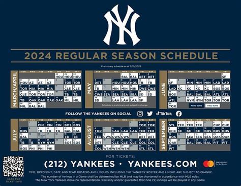 ny yankees baseball schedule